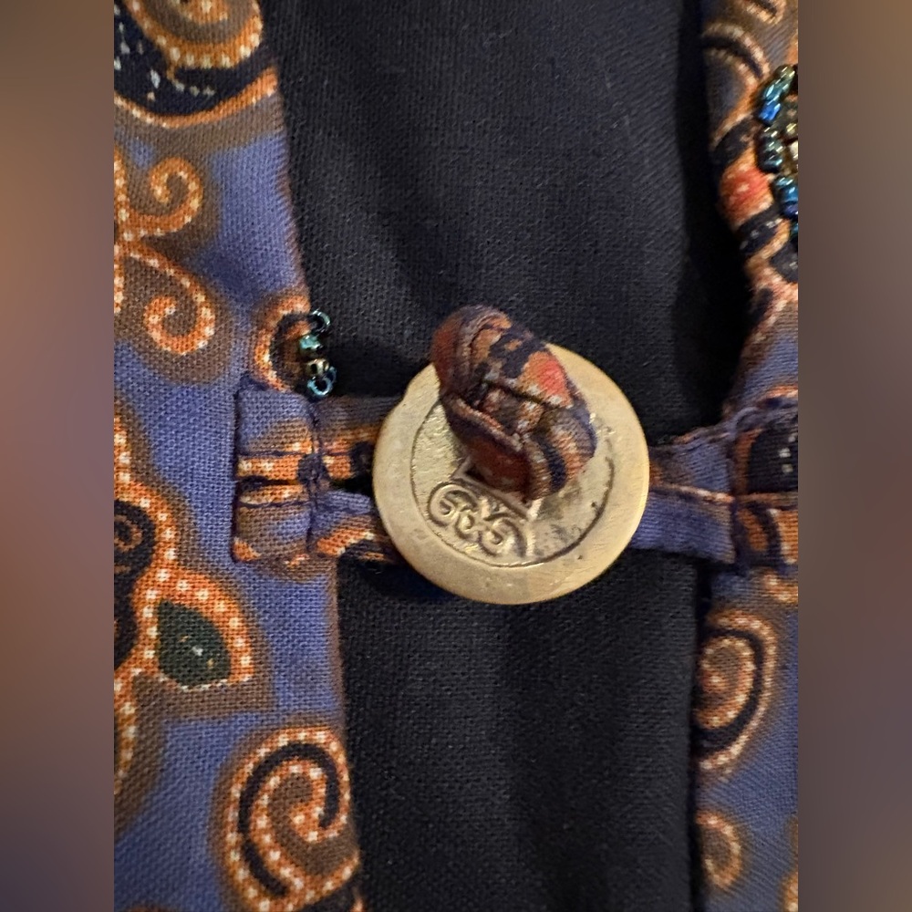 Passports of Pier 1 Imports Beaded Paisley VINTAGE Vest in Rich Colors w Toggles - Picture 12 of 12